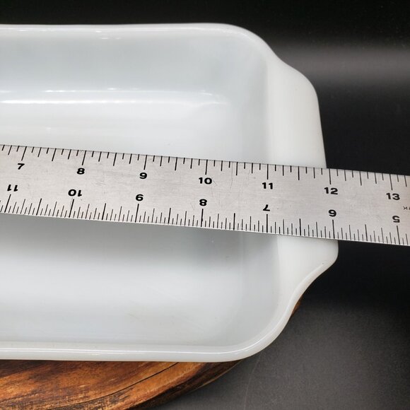 Anchor Hocking Meadow Green 1.5 Qt Baker VTG Fire-King USA Milk Glass 12" Dish - Picture 4 of 10